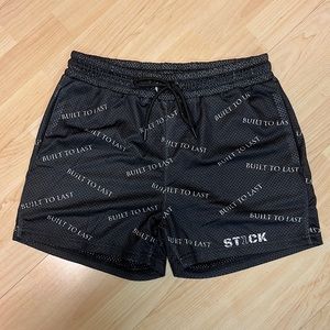 St1ck men’s double layer mesh shorts sz S, black